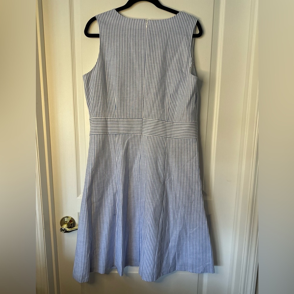 Talbots Blue and White Striped Midi Dress - Picture 9 of 10